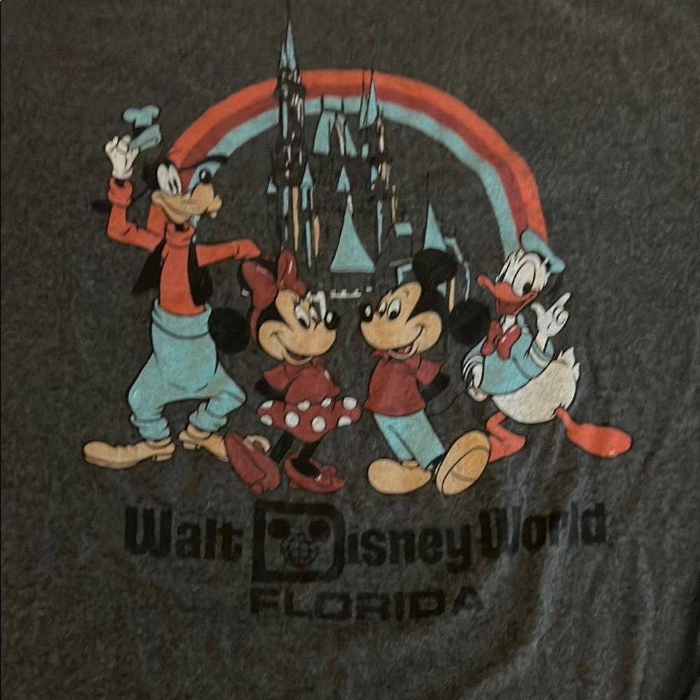 Disney Charcoal Grey Short Sleeve Tee with Classic Characters